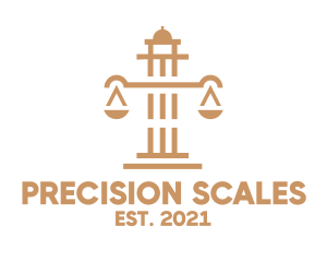 Legal Scales Pillar logo design