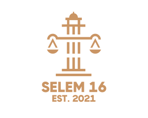 Legal Scales Pillar logo design