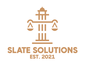 Legal Scales Pillar logo design