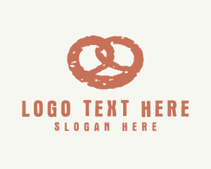 Snack - Heart Pretzel Bread logo design