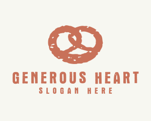 Heart Pretzel Bread logo design