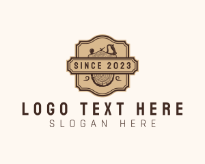 Wood Plane - Wooden Planer Log logo design