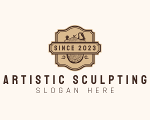 Sculpting - Wooden Planer Log logo design