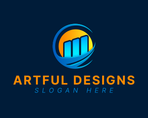 Gradient Business Graph logo design