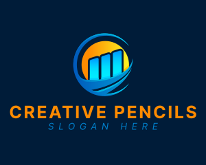 Gradient Business Graph logo design