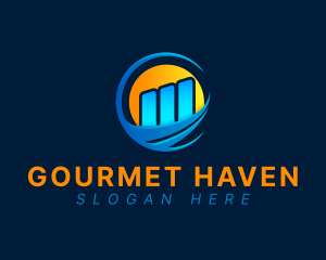 Gradient Business Graph logo design