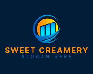 Gradient Business Graph logo design