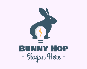 Electric Bunny Light Bulb logo design