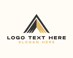 Financial - Pyramid Wings Letter A logo design