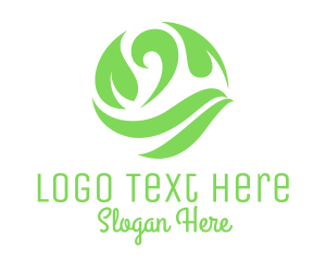 Green - Green Leaf Sphere logo design