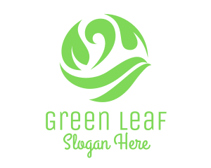 Green Leaf Sphere logo design