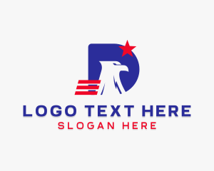 American - Aviation Eagle Letter D logo design