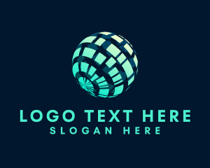 Global - Professional Modern 3D Globe logo design