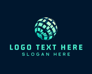 Global - Professional Modern 3D Globe logo design