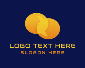 Speech Bubble - Yellow Messaging App logo design