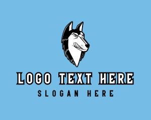 Hockey Team - Angry Wolf Hound logo design
