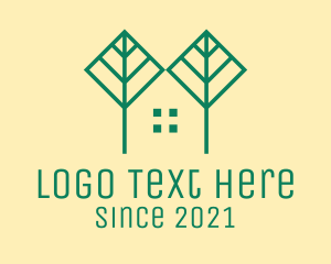Minimalist - Green Tree House logo design