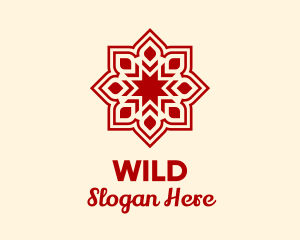 Red Flower Pattern Logo
