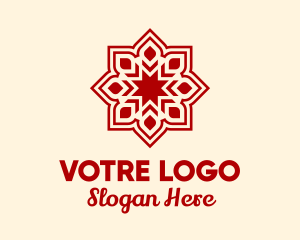 Yoga Center - Red Flower Pattern logo design