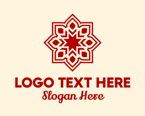 Flower Stall - Red Flower Pattern logo design