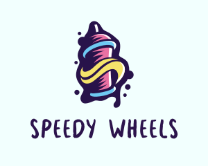 Scooter - Spray Paint Splatter logo design