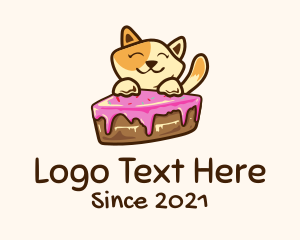 Pastry Chef - Cat Cake Slice logo design