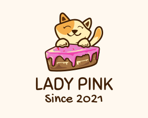 Food - Cat Cake Slice logo design