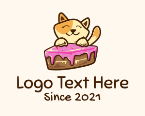 Feline - Cat Cake Slice logo design