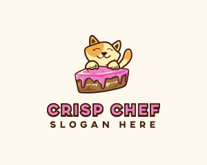 Cat Cake Slice logo design