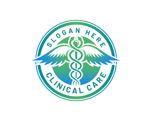 Clinical - Diagnosis Clinic Caduceus logo design