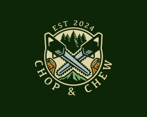  Tree Cutting Chainsaw Logo