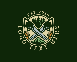 Log - Tree Cutting Chainsaw logo design