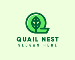 Organic Herb Letter Q logo design