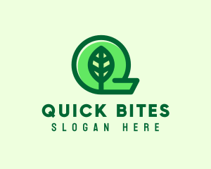 Organic Herb Letter Q logo design