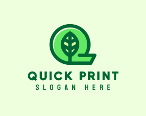 Organic Herb Letter Q logo design