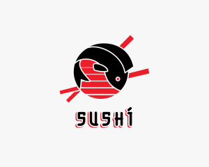 Japanese Sun Fish Chopsticks  logo design