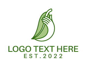 Herb - Gardener Hand Planting logo design