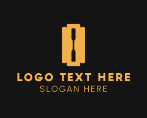 Booze - Bottle Razor Blade logo design