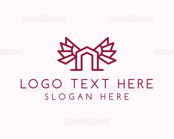 Minimalist Winged House Logo