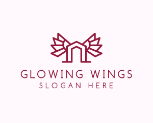 Minimalist Winged House logo design