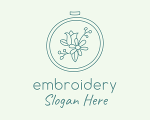 Natural Floral Handcrafted Embroidery logo design