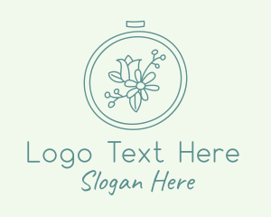 Stitching - Natural Floral Handcrafted Embroidery logo design