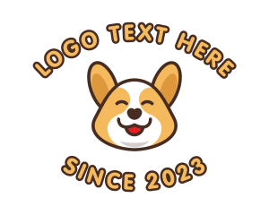 Terrier - Happy Corgi Puppy logo design