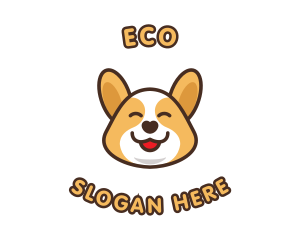 Happy Corgi Puppy Logo