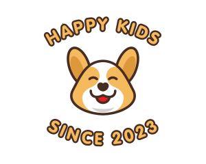 Happy Corgi Puppy logo design