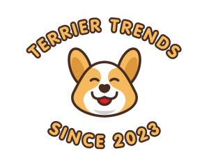 Terrier - Happy Corgi Puppy logo design