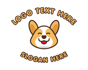 Happy Corgi Puppy Logo