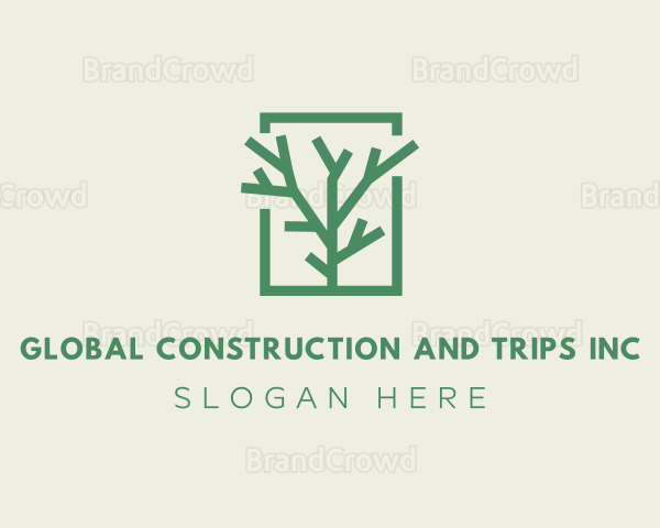 Green Eco Tree Branch Logo