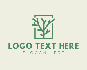 Hedge - Green Eco Tree Branch logo design