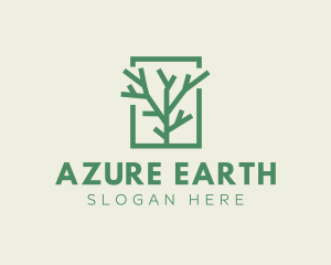 Green Eco Tree Branch logo design